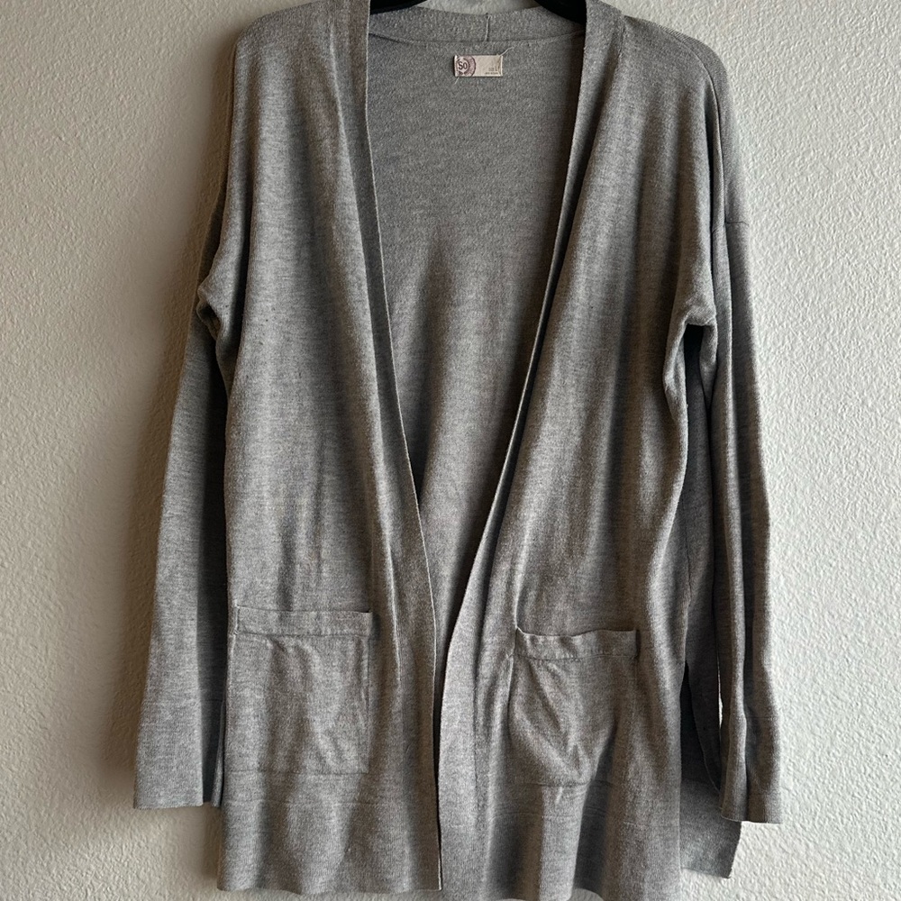 Long grey cardigan